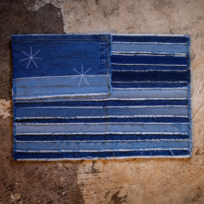 LIBERTY: Upcycled Denim Placemat- Sold as a Bundle of 4
