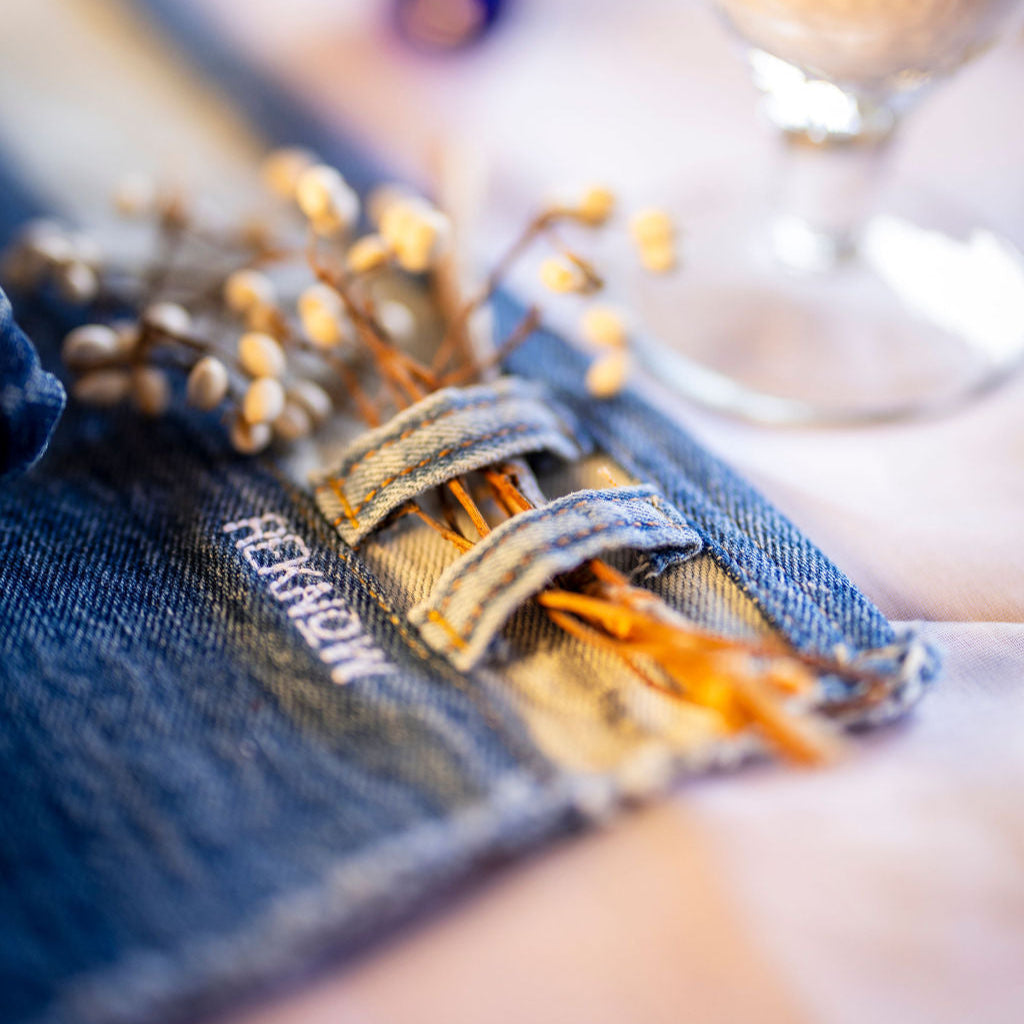 NASHVILLE: Upcycled Denim Placemat- Sold as a Bundle of 4