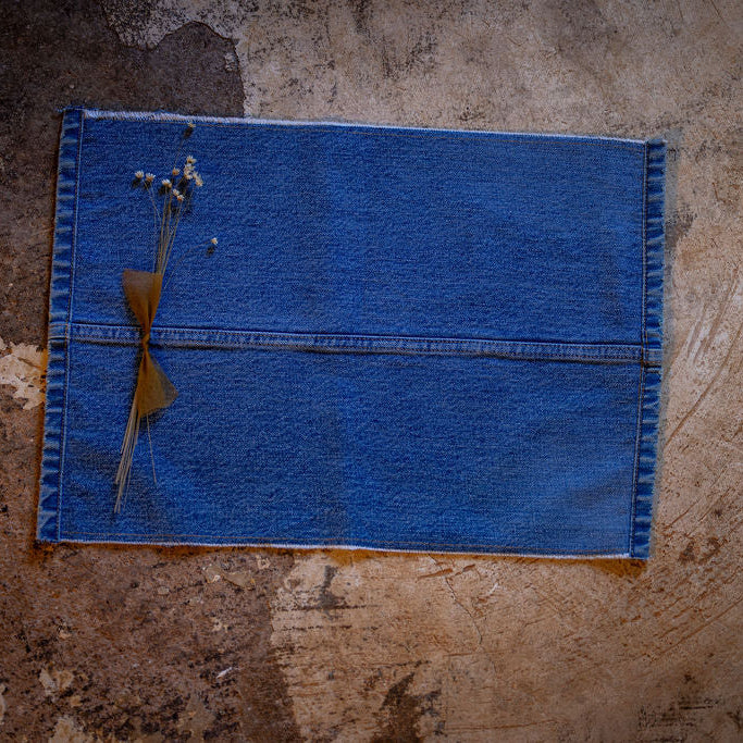 LIOR: Upcycled Denim Placemat- Sold as a Bundle of 4