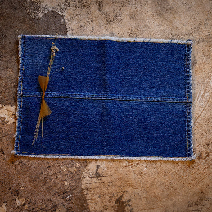 LIOR: Upcycled Denim Placemat- Sold as a Bundle of 4