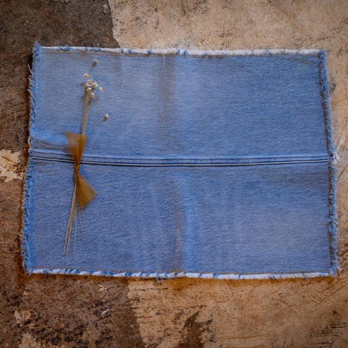LIOR: Upcycled Denim Placemat- Sold as a Bundle of 4